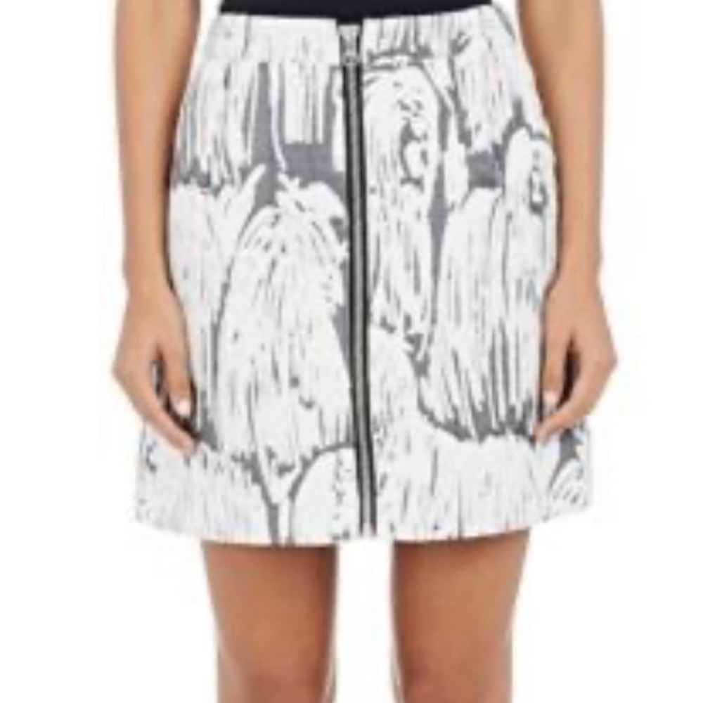 NWT Grey and white Komondor Jacquard Opening Cermony Miniskirt size 0